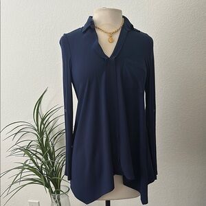 Anthropologie Women's Navy Blue Blouse